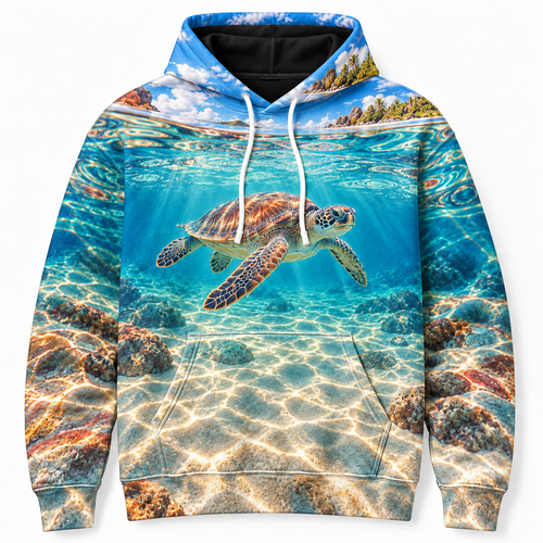 Surface Lens Sea Turtle Hoodie — Split Level Water Print