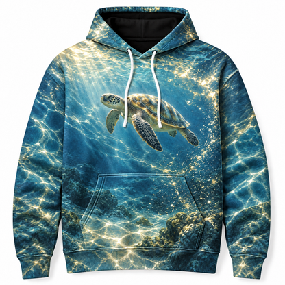 Water Halo Break Sea Turtle Hoodie — Broken Light Arc Print