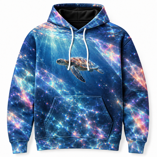 Prism Passage Sea Turtle Hoodie — Refracted Light Print