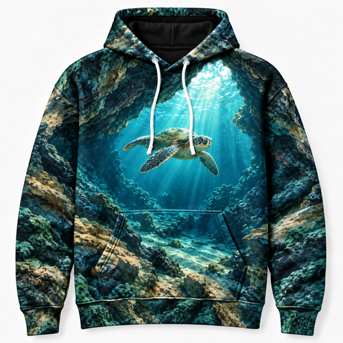 Archway Refuge Sea Turtle Hoodie — Sea Cave Print