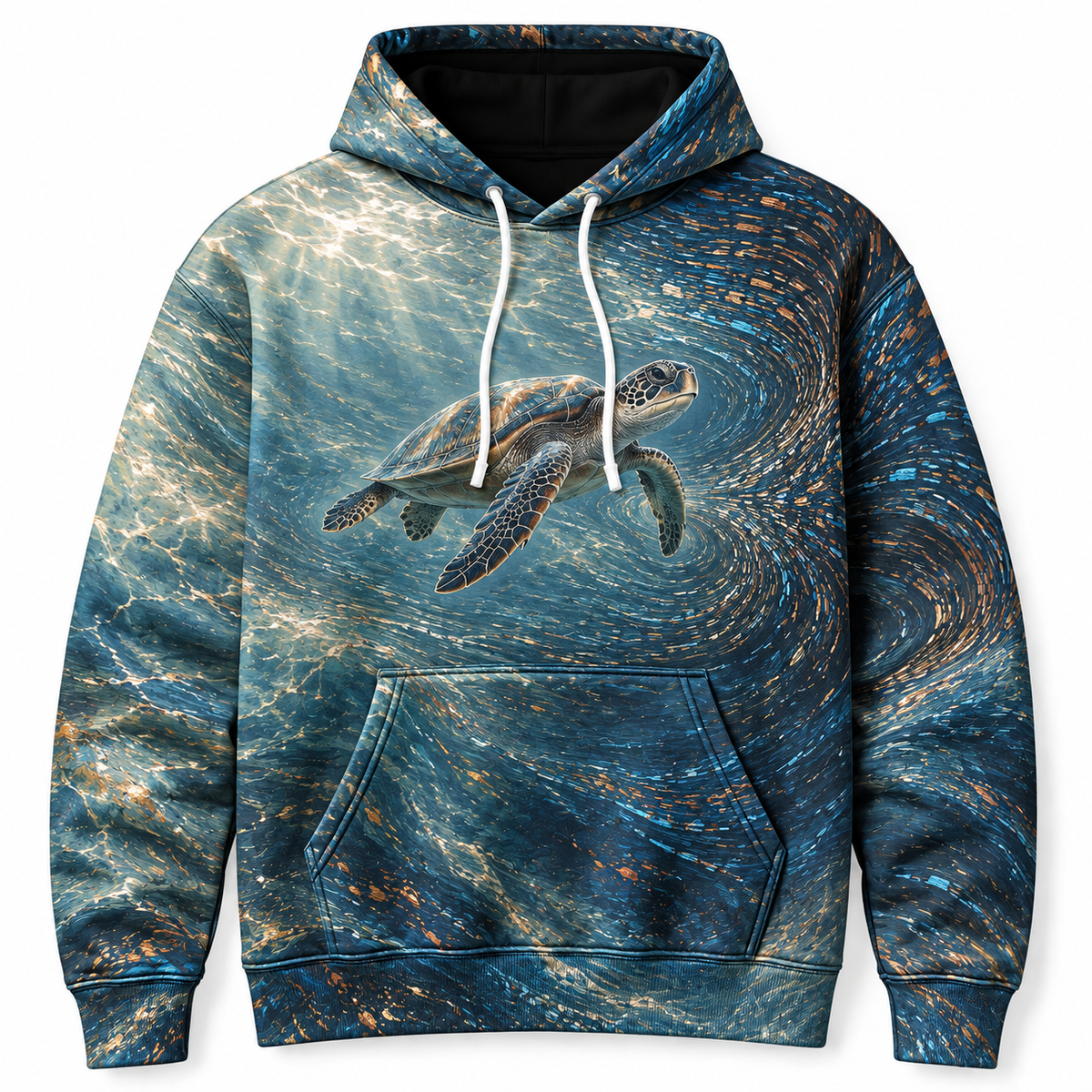 Magnetic Tide Sea Turtle Hoodie — Flow Field Print