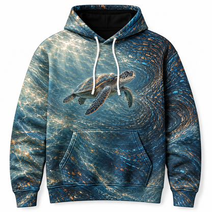 Magnetic Tide Sea Turtle Hoodie — Flow Field Print