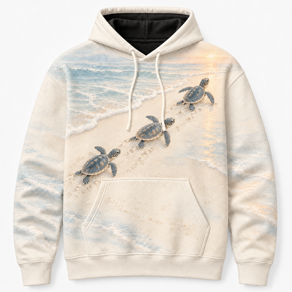 First Steps Sea Turtle Hoodie — Sunrise Hatchling Print