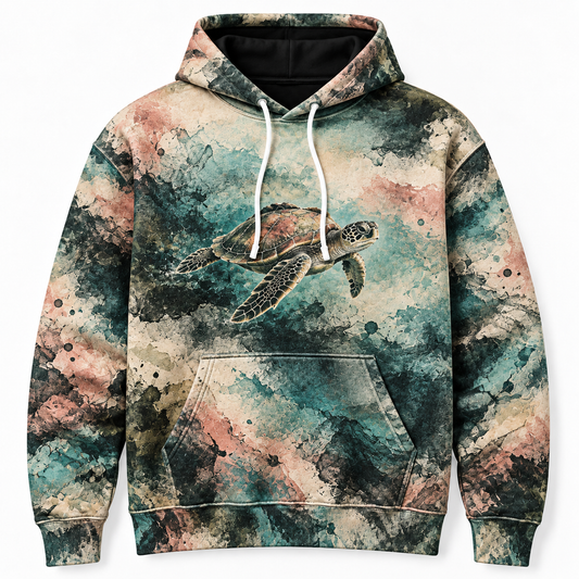 Monotype Wake Sea Turtle Hoodie — Ink Transfer Print