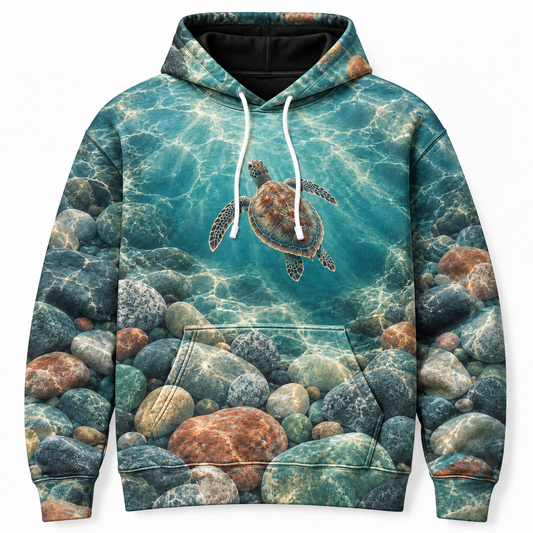 Seastone Ensemble Sea Turtle Hoodie — Rounded Stone Print