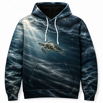 Rainfront Escape Sea Turtle Hoodie — Stormlight Ocean Print