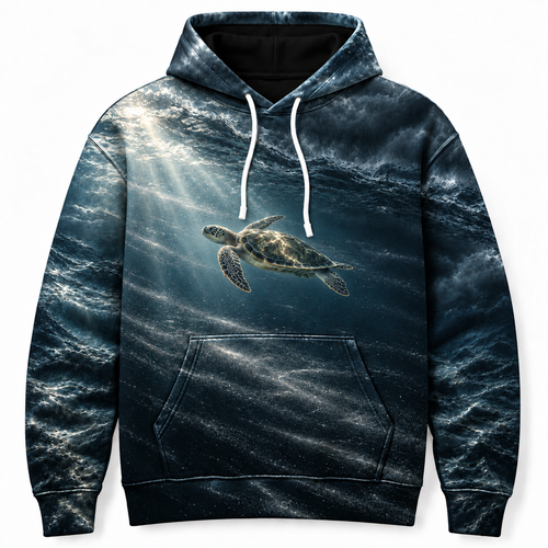 Rainfront Escape Sea Turtle Hoodie — Stormlight Ocean Print