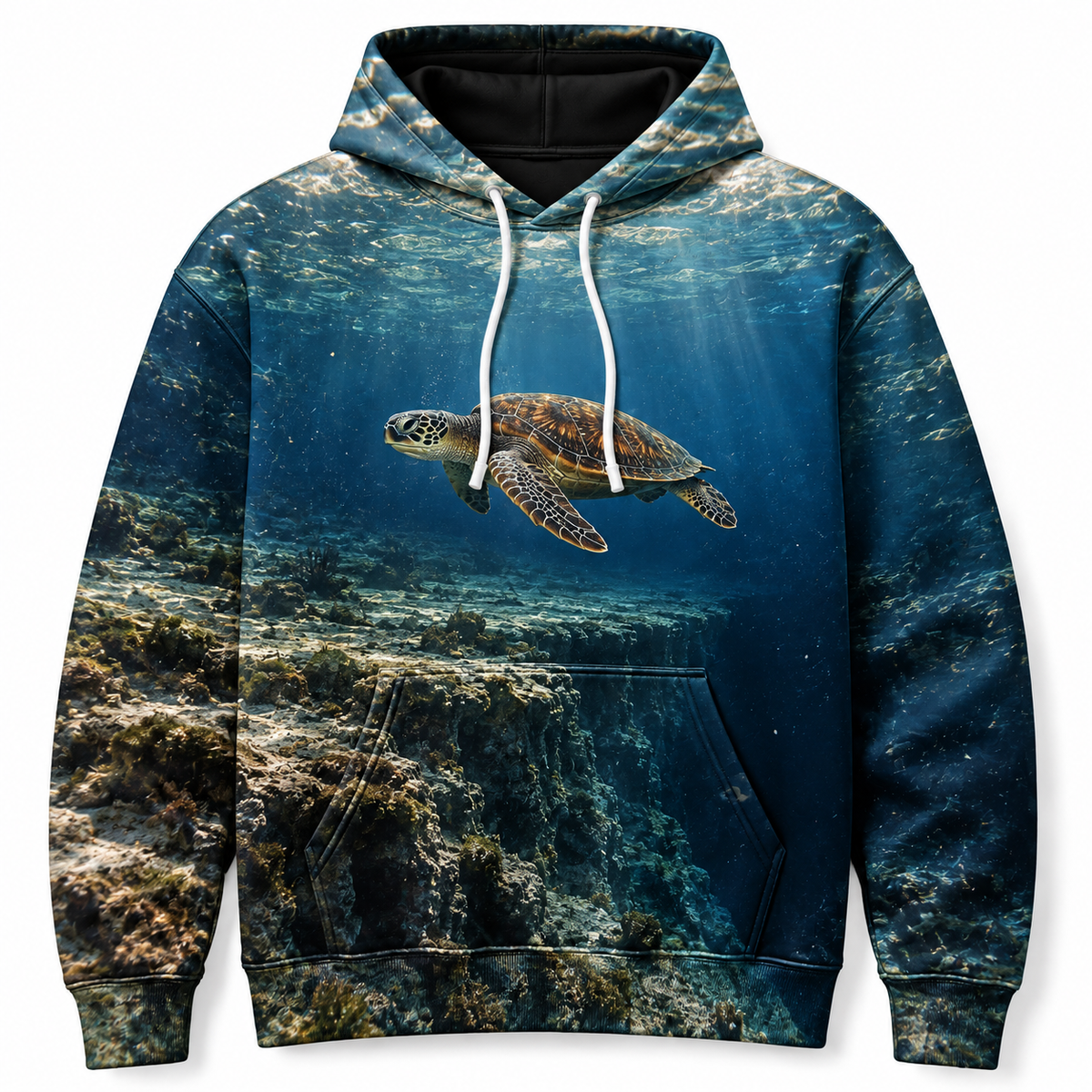 Shelf Drop Sea Turtle Hoodie — Reef Edge Print