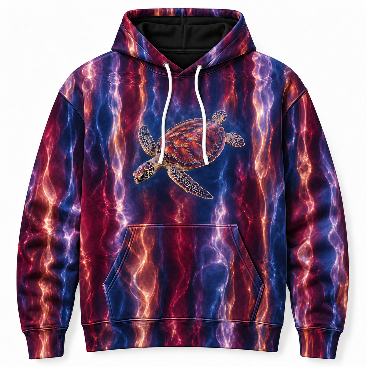 Wineglass Water Sea Turtle Hoodie — Reflected Facet Print