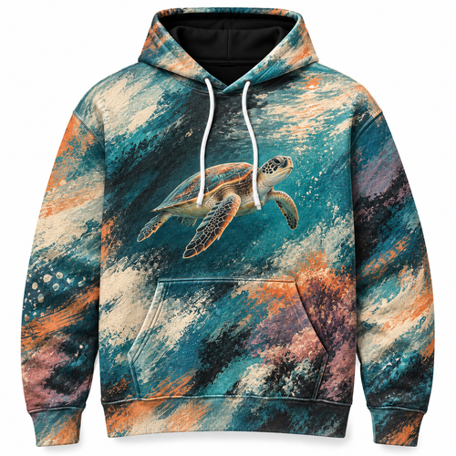 Drybrush Coast Sea Turtle Hoodie — Dry Brush Print