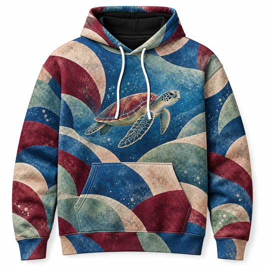 Halfmoon Blocks Sea Turtle Hoodie — Sculptural Shape Print