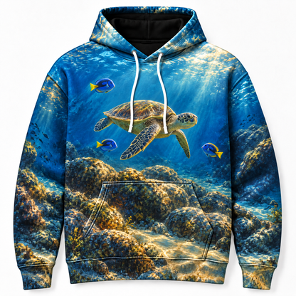 Cleaning Station Sea Turtle Hoodie — Reef Fish Encounter Print