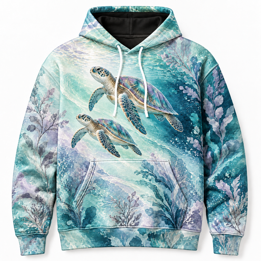Opal Lagoon Sea Turtle Hoodie — Mint Lagoon Print