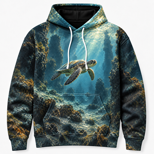 Pillar Channel Sea Turtle Hoodie — Basalt Corridor Print