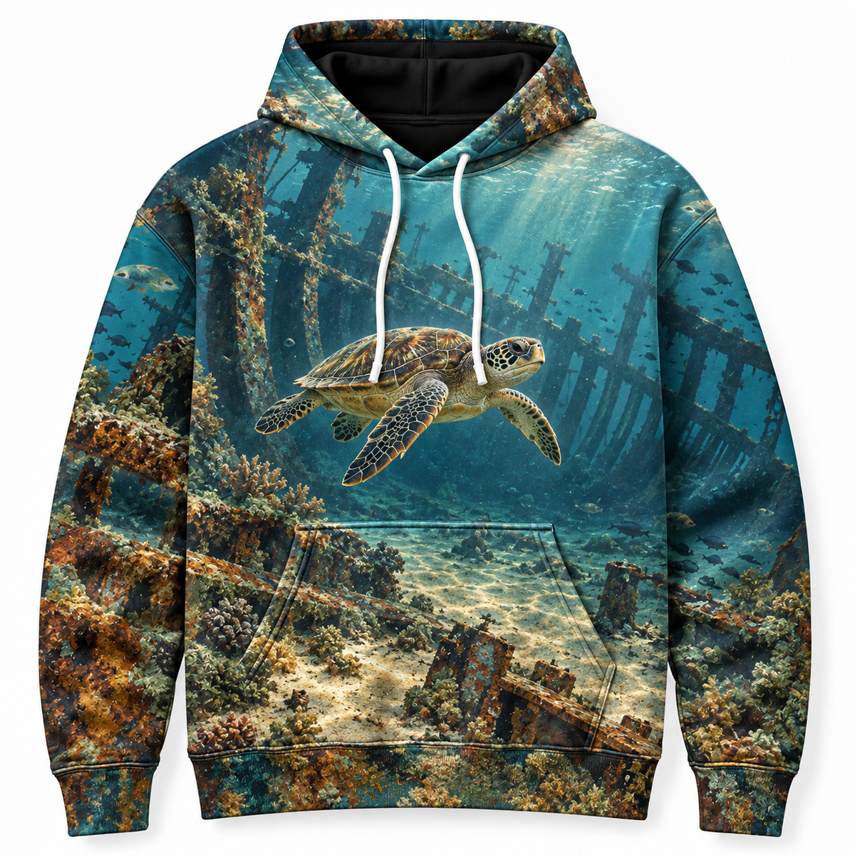 Wreck to Reef Sea Turtle Hoodie — Ocean Relic Print