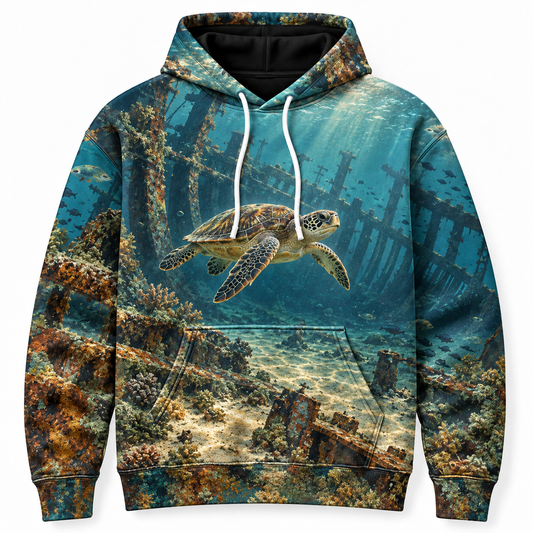 Wreck to Reef Sea Turtle Hoodie — Ocean Relic Print