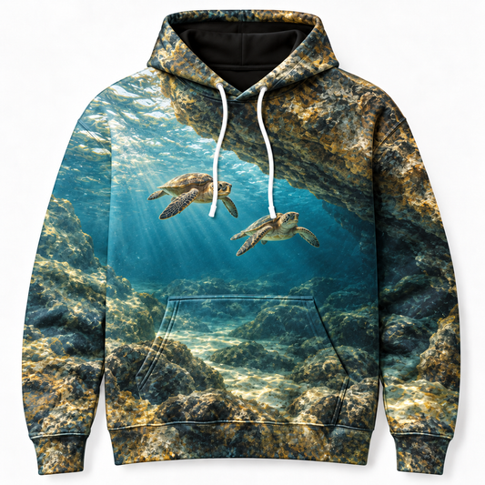 Shared Shelter Sea Turtle Hoodie — Reef Refuge Pair Print