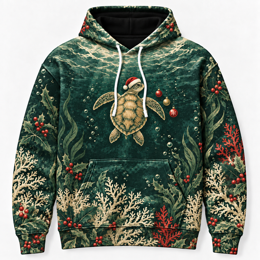 Ivory Shell Holiday Sea Turtle Hoodie