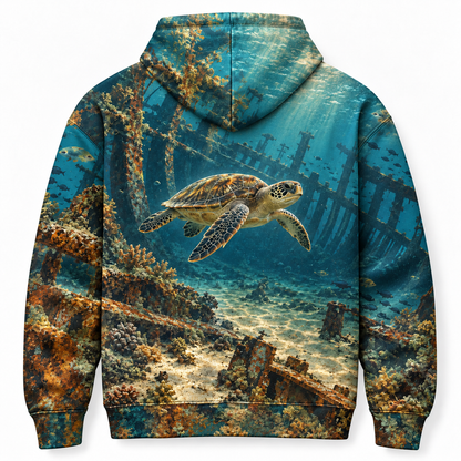 Wreck to Reef Sea Turtle Hoodie — Ocean Relic Print