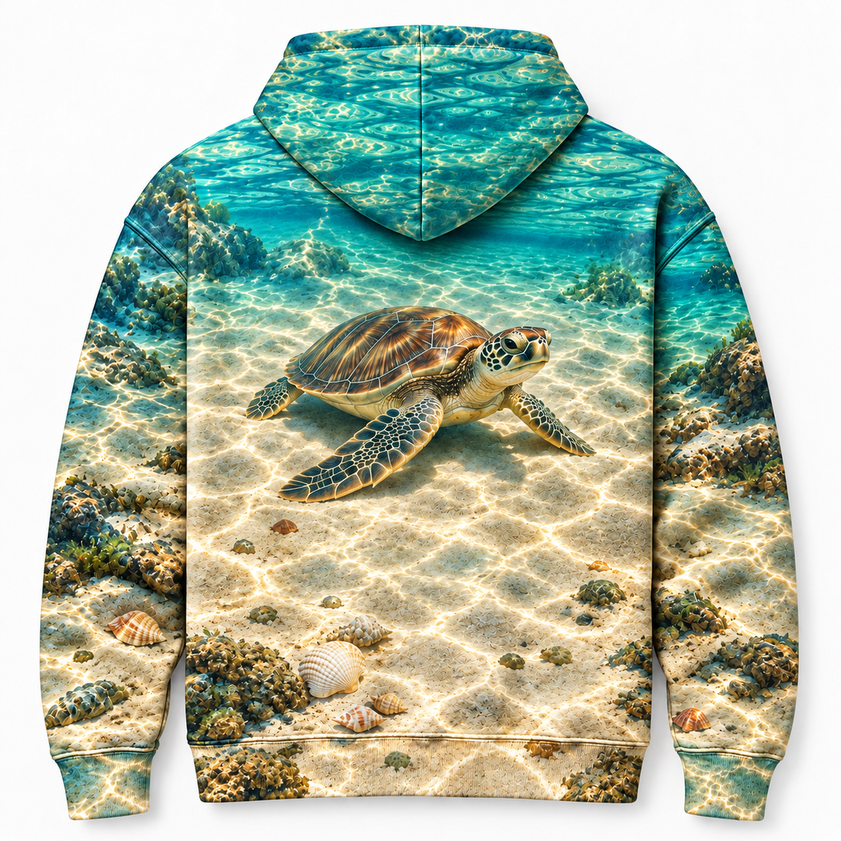 Sand Rest Sea Turtle Hoodie — Resting Turtle Print