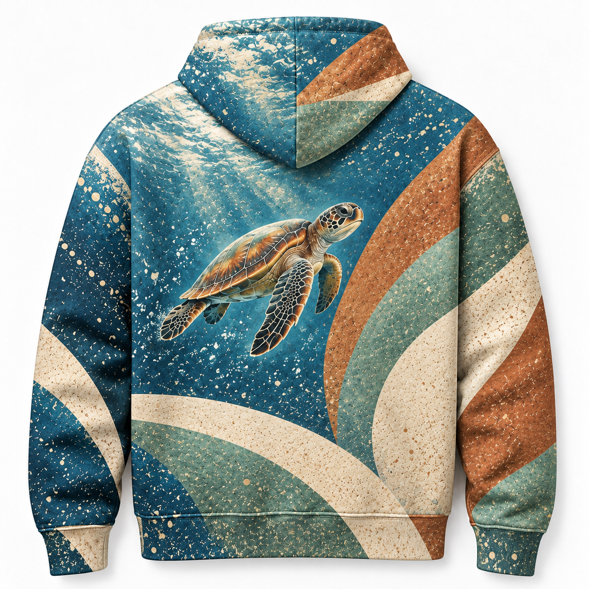 Arc Balance Sea Turtle Hoodie — Asymmetric Arc Print