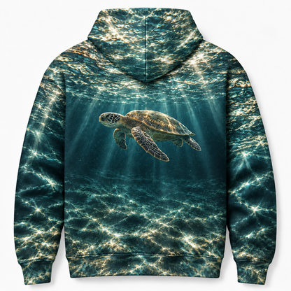 Ripple Ceiling Sea Turtle Hoodie — Underwater Ceiling Print