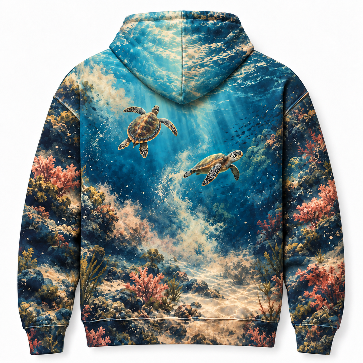 Different Depths Sea Turtle Hoodie — Perspective Pair Print