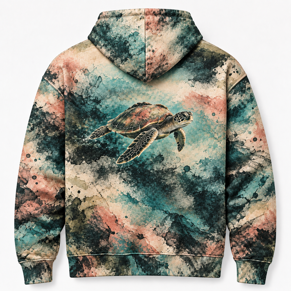 Monotype Wake Sea Turtle Hoodie — Ink Transfer Print