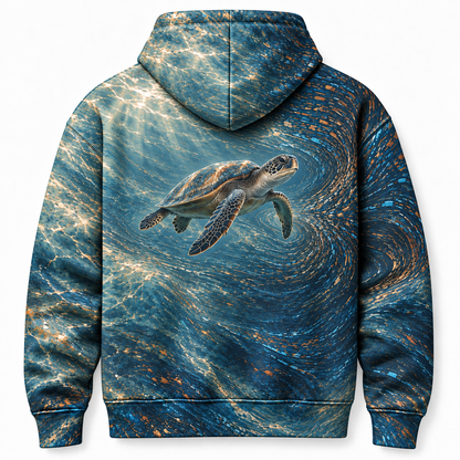 Magnetic Tide Sea Turtle Hoodie — Flow Field Print