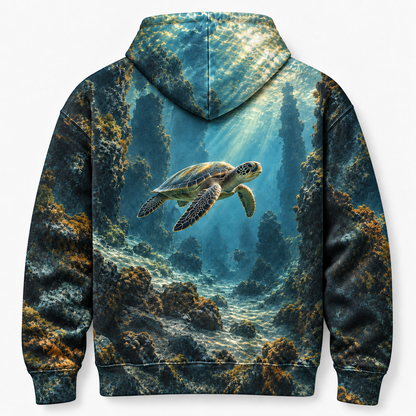 Pillar Channel Sea Turtle Hoodie — Basalt Corridor Print