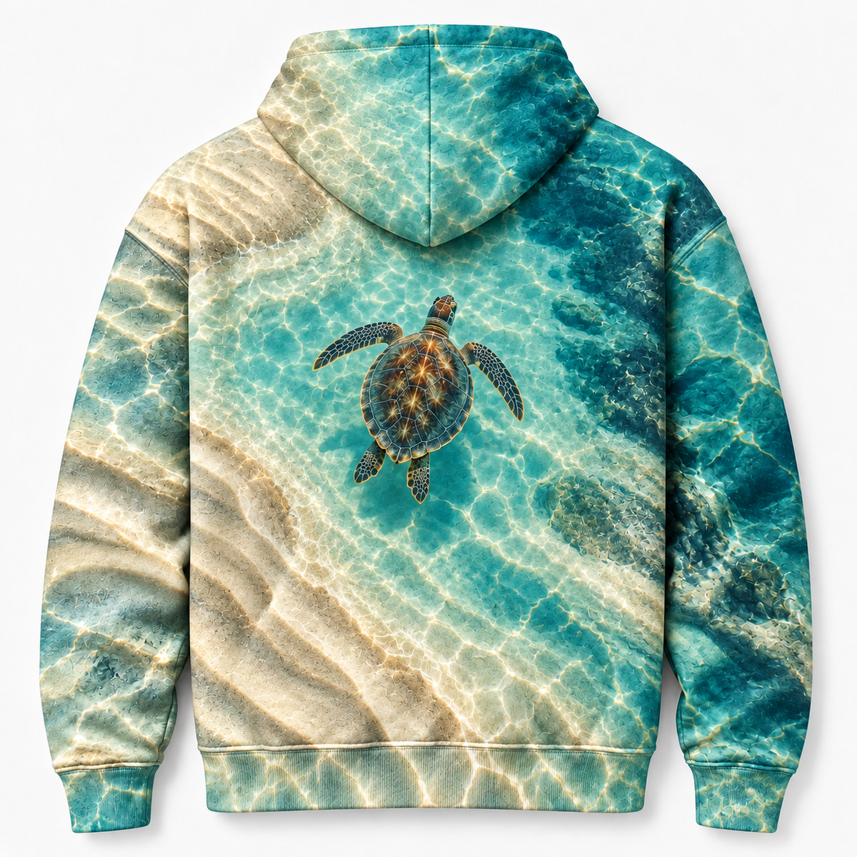 Sandbar Cutaway Sea Turtle Hoodie — Shallow Basin Print