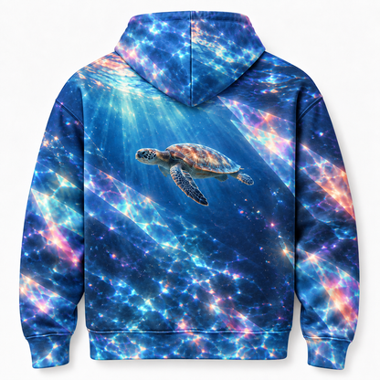 Prism Passage Sea Turtle Hoodie — Refracted Light Print