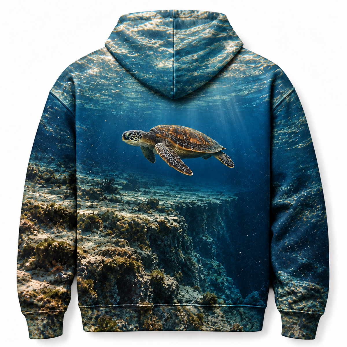 Shelf Drop Sea Turtle Hoodie — Reef Edge Print