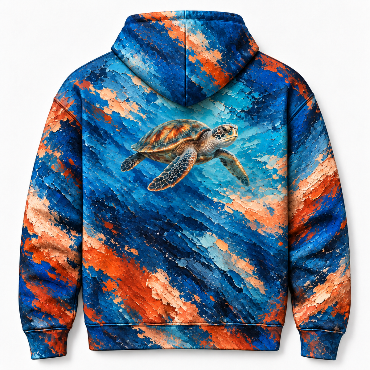 Pigment Surge Sea Turtle Hoodie — Palette Knife Print