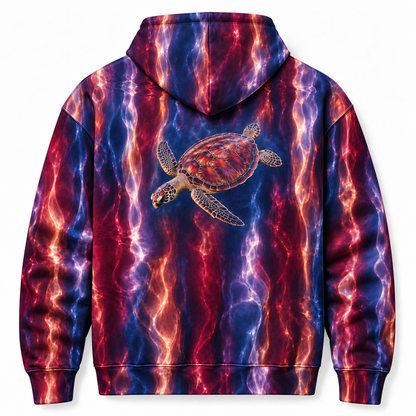 Wineglass Water Sea Turtle Hoodie — Reflected Facet Print