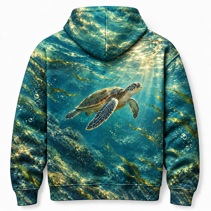Current Rider Sea Turtle Hoodie — Banking Turtle Print