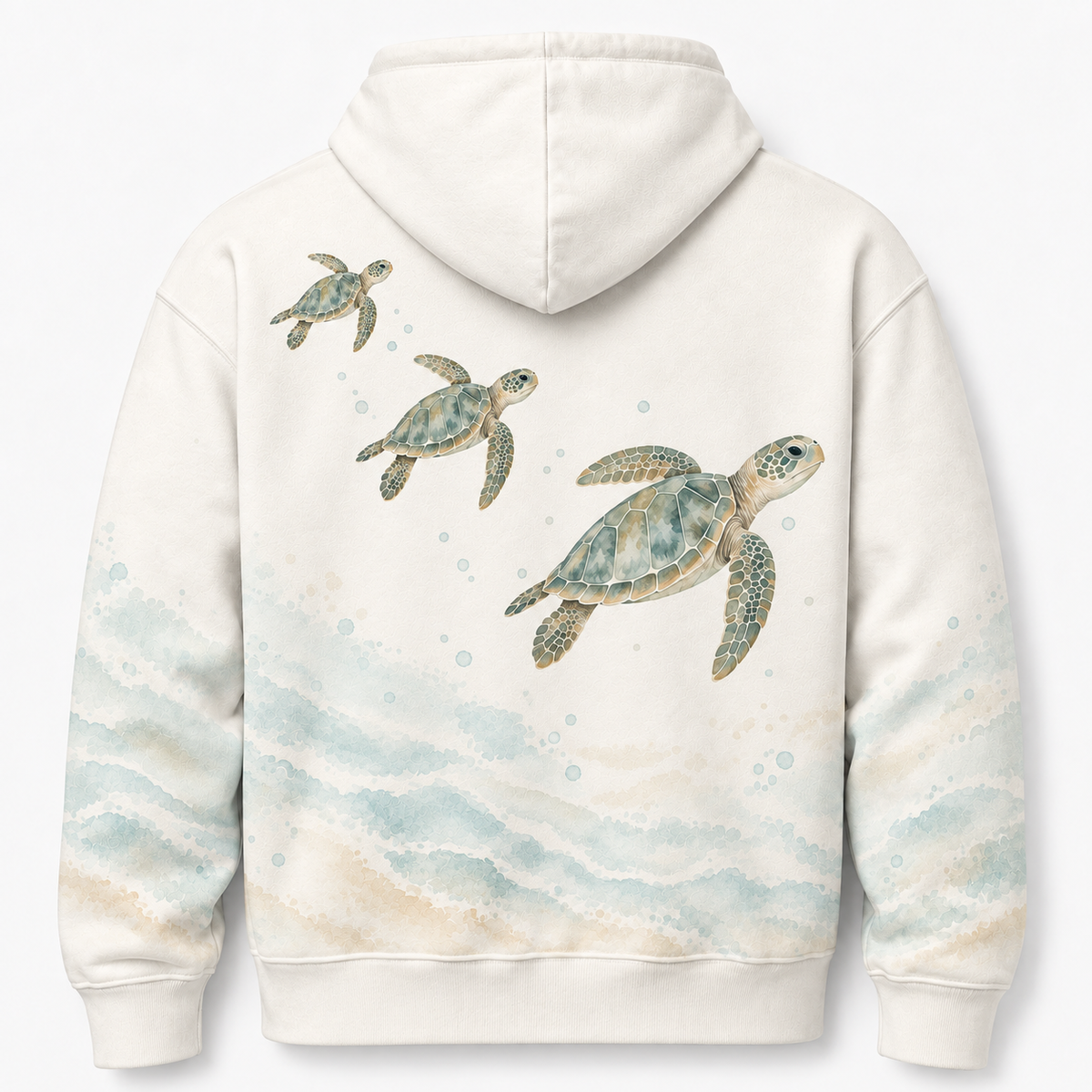 Sea Glass Companions Sea Turtle Hoodie – Soft Watercolor Family Print