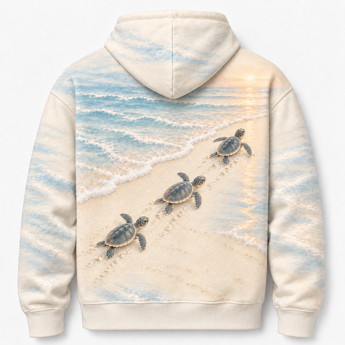 First Steps Sea Turtle Hoodie — Sunrise Hatchling Print