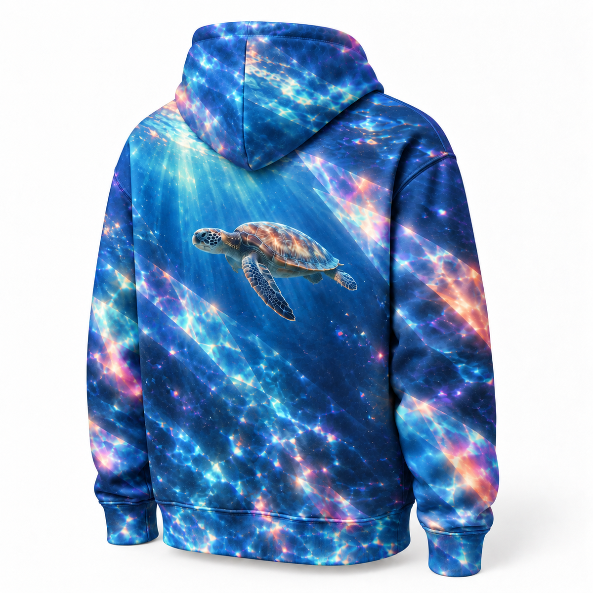 Prism Passage Sea Turtle Hoodie — Refracted Light Print
