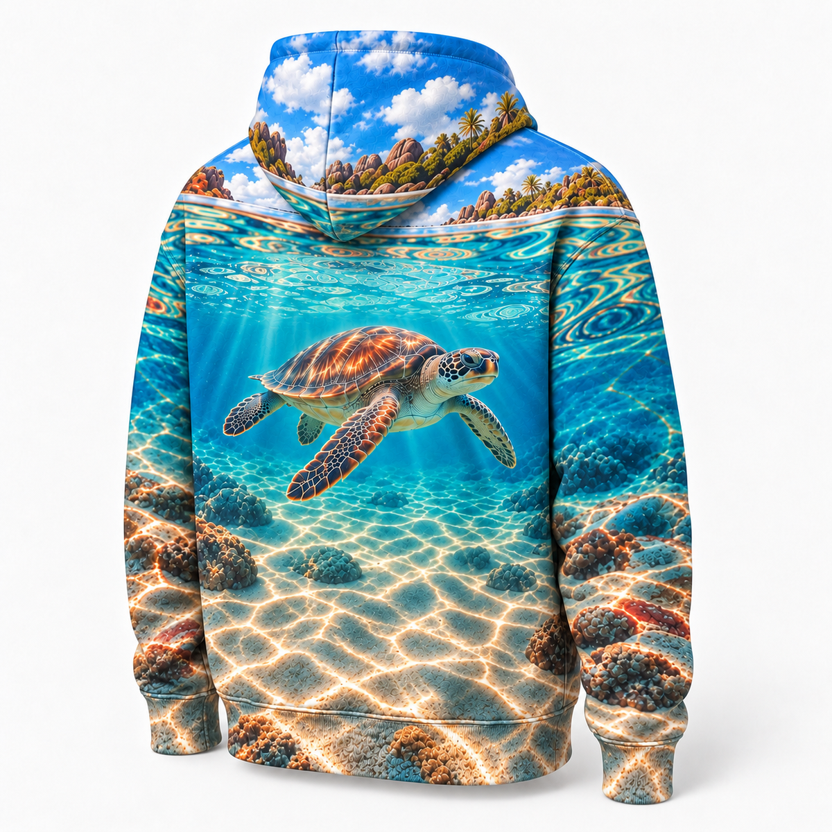 Surface Lens Sea Turtle Hoodie — Split Level Water Print