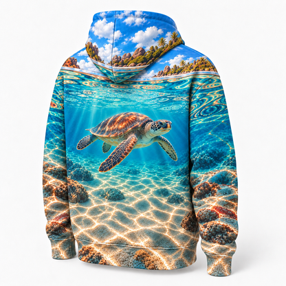 Surface Lens Sea Turtle Hoodie — Split Level Water Print