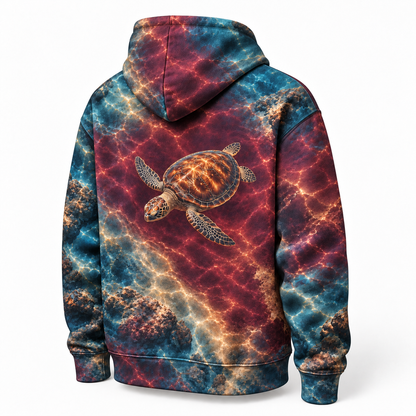 Mulled Coast Sea Turtle Hoodie — Rich Coastal Color Print