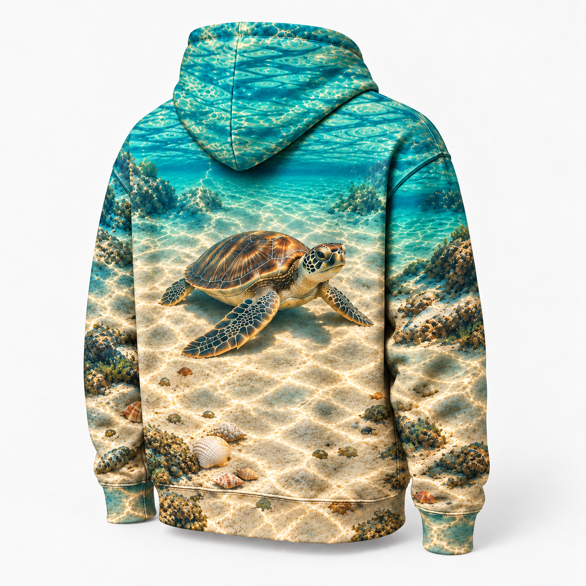 Sand Rest Sea Turtle Hoodie — Resting Turtle Print