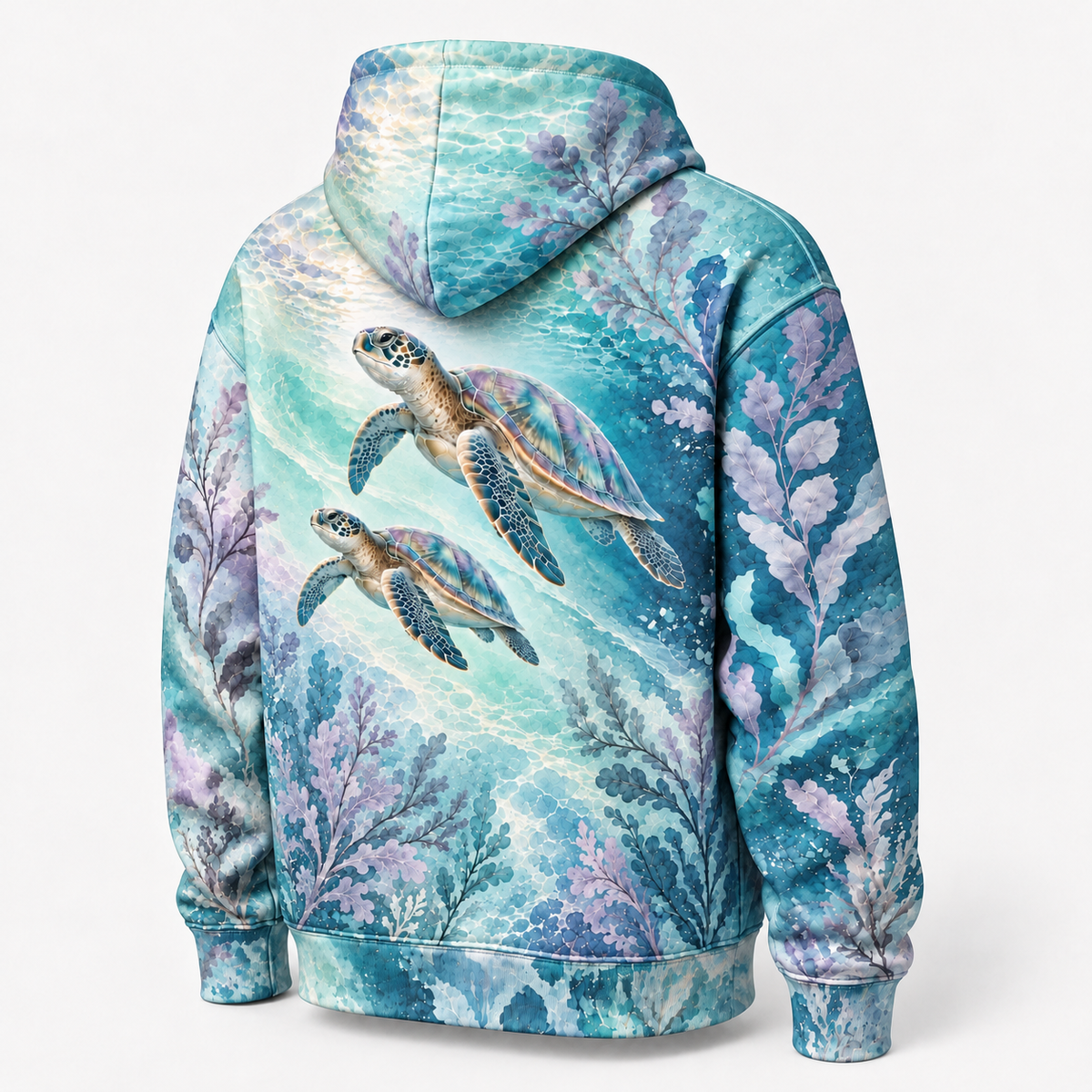 Opal Lagoon Sea Turtle Hoodie — Mint Lagoon Print