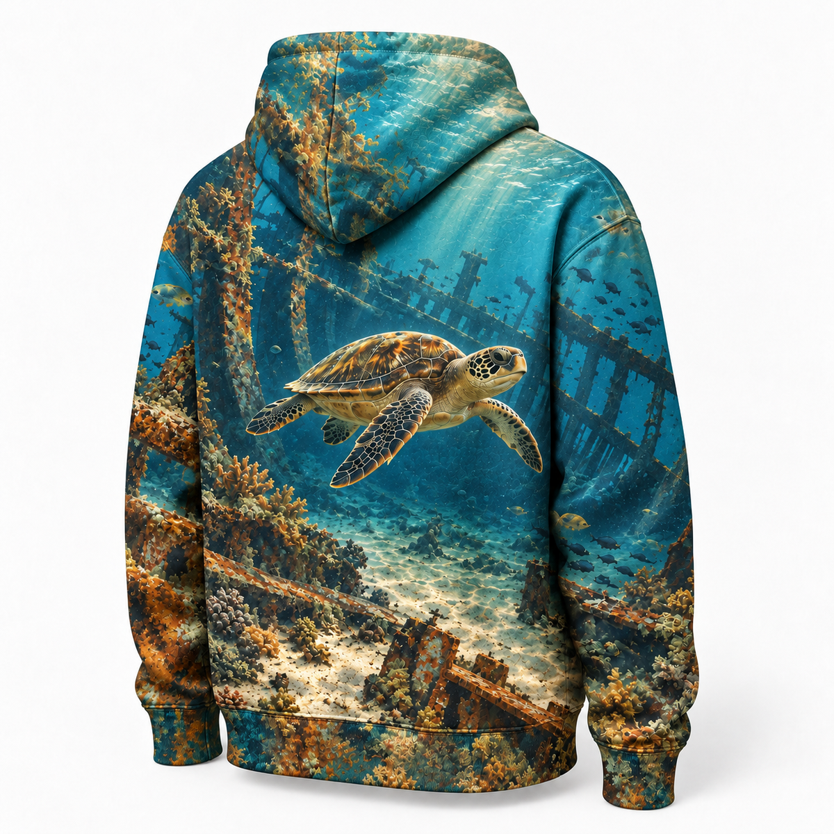 Wreck to Reef Sea Turtle Hoodie — Ocean Relic Print