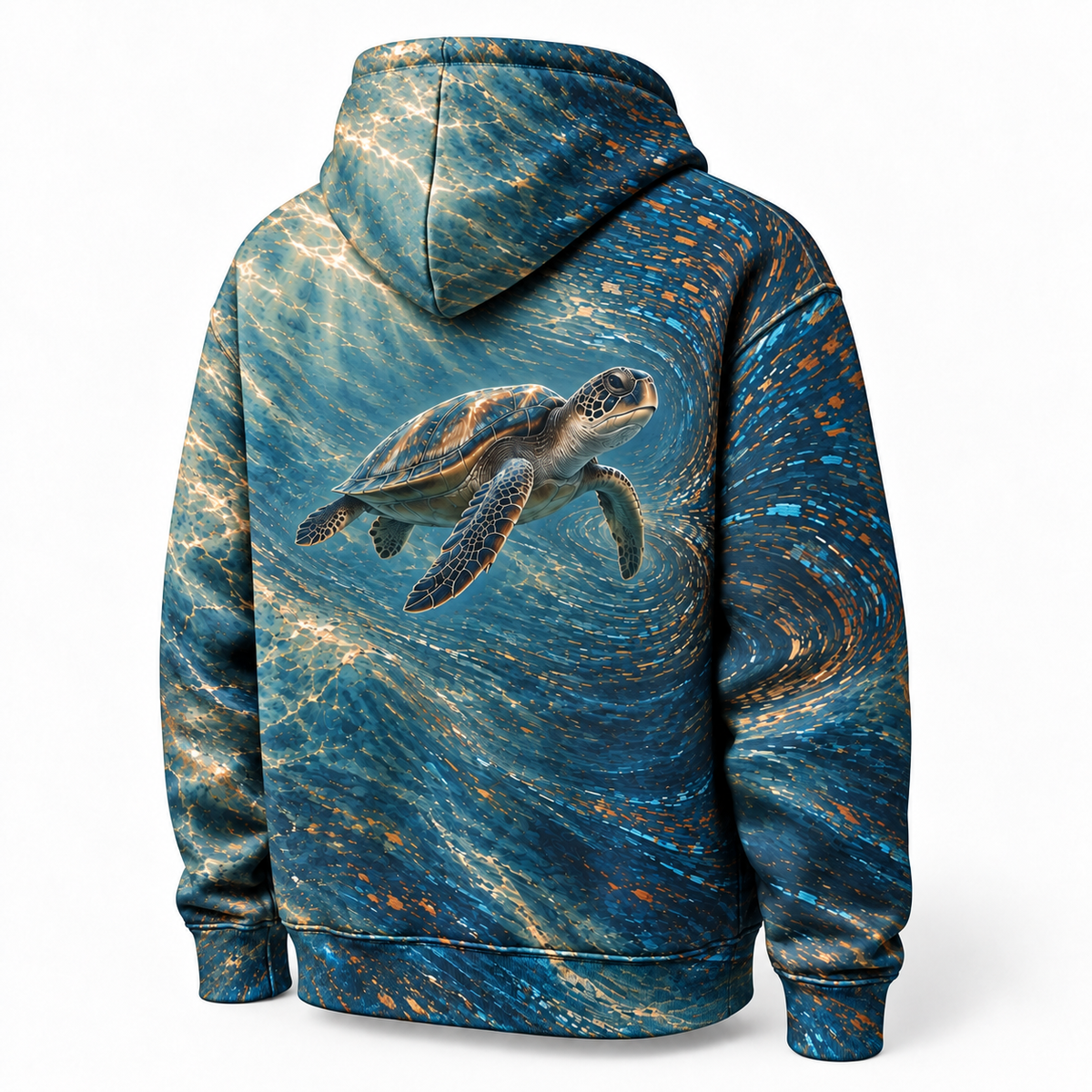 Magnetic Tide Sea Turtle Hoodie — Flow Field Print