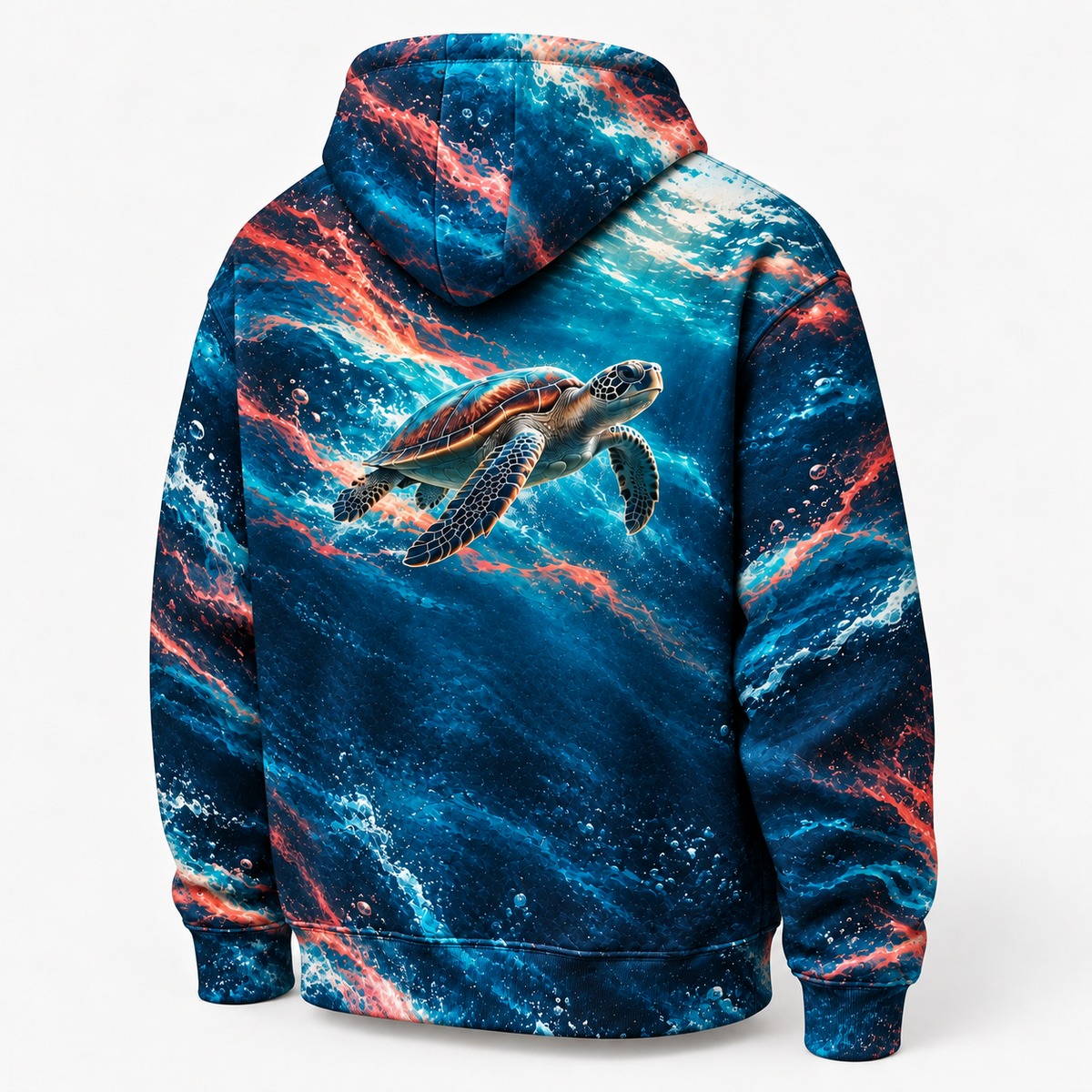 Chromatic Slipstream Sea Turtle Hoodie — Color Echo Print