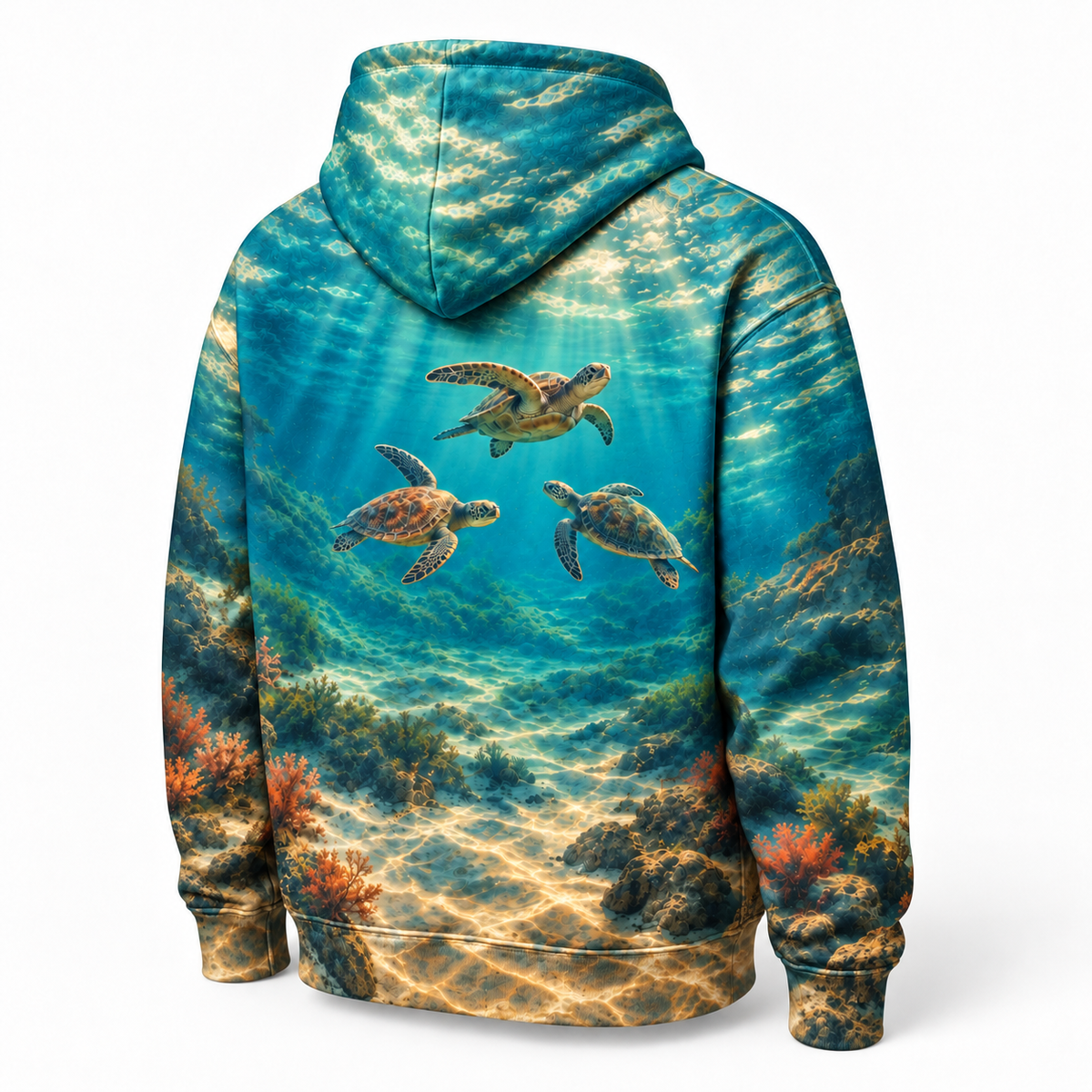 Three Bearings Sea Turtle Hoodie — Triangular Swimmers Print
