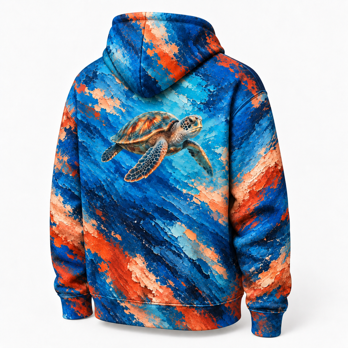 Pigment Surge Sea Turtle Hoodie — Palette Knife Print