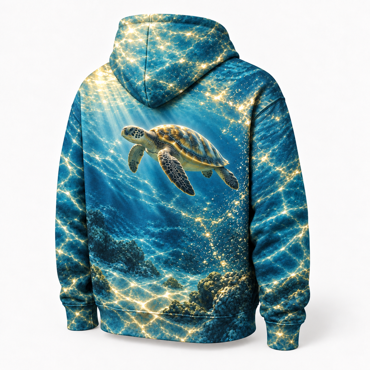 Water Halo Break Sea Turtle Hoodie — Broken Light Arc Print